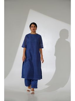 Indy Raaga - Vaya Embroidered Cotton Kurta with Pant (Set of 2)