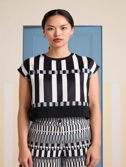 Muvazo - Monotone Maze Boxy Black Top