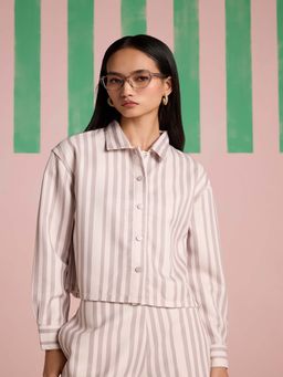 Muvazo - Sienna Streak Overlap Mauve Shirt