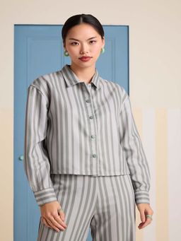 Muvazo - Fern Streak Overlap Grey Shirt