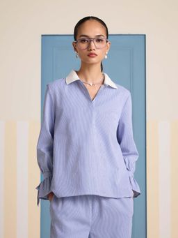Muvazo - Nautical Stripe Blue Top