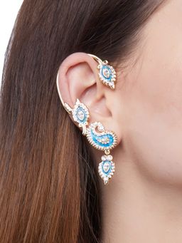 Shaze - Marque Paisley Blue Ear Cuff