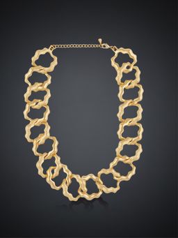 Shaze - Intermesh Linked Gold Necklace