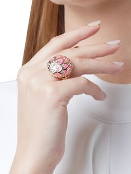 Shaze - Water Lotus Shaped Pink Ring