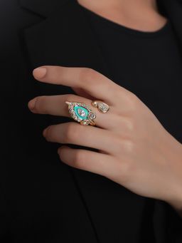 Shaze - Anzio Enamelled Turquoise Ring
