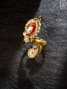Shaze - Anzio Enamelled Maroon Ring