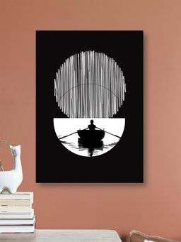 Nestroots - Tranquil Solitude: Boat Canvas Art Printed Wall Painting
