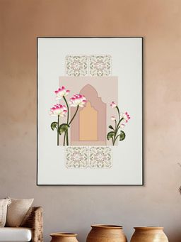 Nestroots - Tranquil Door and Floral Canvas Art Printed Wall Painting