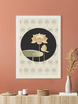 Nestroots - Gold Lotus Canvas Wall Art Printed Wall Painting
