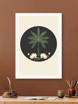 Nestroots - Monochrome Palm Tree Canvas Art Printed Wall Painting