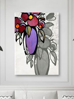 Nestroots - Vibrant Flower Vase Canvas Art Abstract Painting