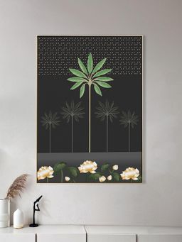 Nestroots - Monochrome Palm Tree Canvas Art Print Wall Painting