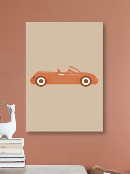 Nestroots - Orange Vintage Car Abstract Canvas Art Printed Wall Painting