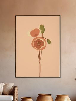 Nestroots - Bright Pink and Orange Floral Print Canvas Art Wall Painting