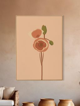 Nestroots - Bright Pink and Orange Floral Print Canvas Art Wall Painting