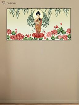 Nestroots - Buddha Symbolized Naturing and Care Canvas Wall Painting