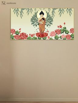 Nestroots - Buddha Symbolized Naturing and Care Canvas Wall Painting