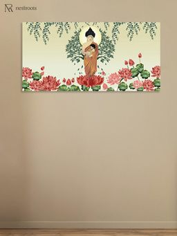 Nestroots - Buddha Symbolized Naturing and Care Canvas Wall Painting