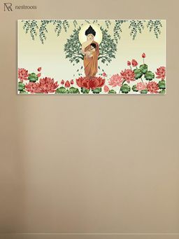 Nestroots - Buddha Symbolized Naturing and Care Canvas Wall Painting