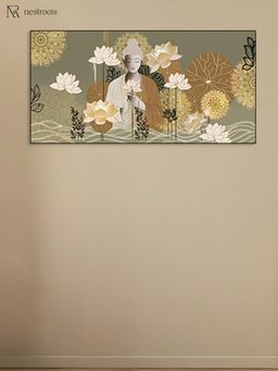 Nestroots - Serene Depiction Of Buddha Care Canvas Wall Painting