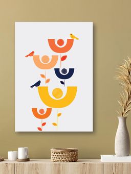 Nestroots - Colourful Birds Abstract Canvas Print