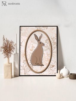 Nestroots - Rosewood Rabbit Wall Painting for Living Room