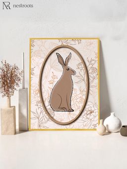 Nestroots - Rosewood Rabbit Wall Painting for Living Room