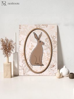 Nestroots - Rosewood Rabbit Wall Painting for Living Room