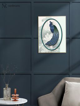 Nestroots - Peacock in the Mist Wall Painting for Living Room