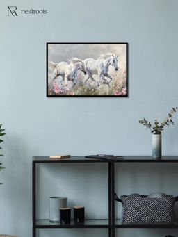 Nestroots - Running Through Roses Canvas Wall Painting for Living Room