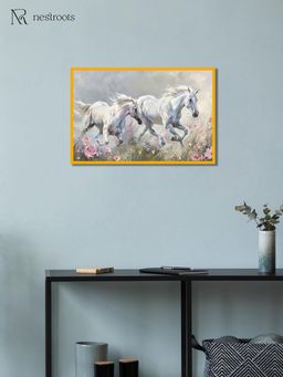 Nestroots - Running Through Roses Canvas Wall Painting for Living Room