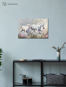 Nestroots - Running Through Roses Canvas Wall Painting for Living Room