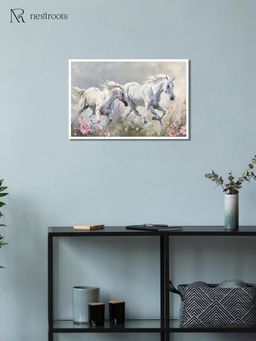 Nestroots - Running Through Roses Canvas Wall Painting for Living Room