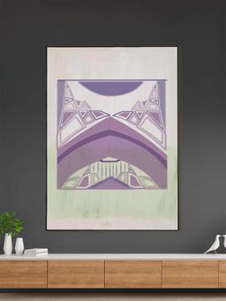 Nestroots - Vibrant Purple and Green Art Canvas Wall Painting