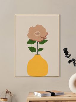 Nestroots - Vibrant Flower in Yellow Vase Canvas Wall Painting