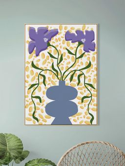 Nestroots - Purple Floral Vase Wall Art Canvas Wall Painting