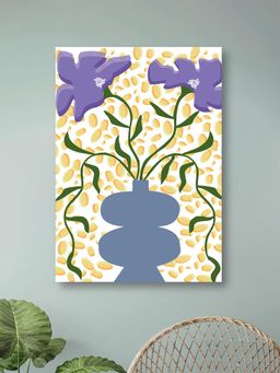 Nestroots - Purple Floral Vase Wall Art Canvas Wall Painting
