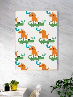 Nestroots - Playful Pumbaa From Lion King and Alligator Canvas Wall Painting