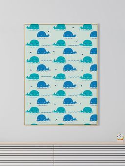 Nestroots - Striking Blue Whale Pattern Design Canvas Wall Painting