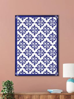 Nestroots - Elegant Blue and White Canvas Wall Painting