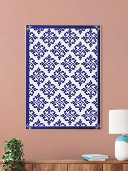 Nestroots - Elegant Blue and White Canvas Wall Painting