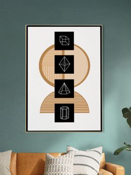 Nestroots - Sophisticated Black and Gold Art Abstract Printed Wall Painting