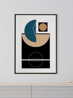Nestroots - Modern Black and Blue Abstract Canvas Printed Wall Painting