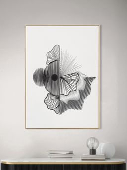 Nestroots - Elegant Black and White Fish Canvas Printed Wall Painting