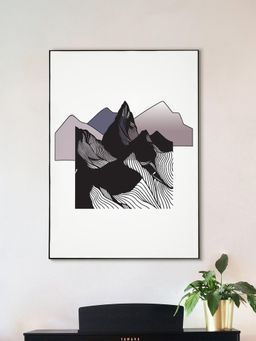 Nestroots - Black and Purple Mountain Canvas Printed Wall Painting