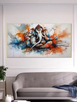 Nestroots - Vibrant Ganesh in Watercolors Wall Painting