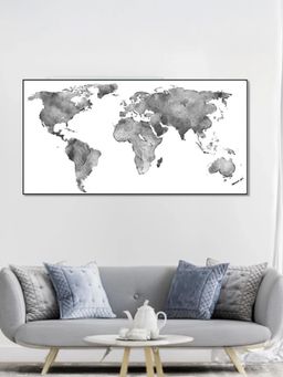 Nestroots - Modern Black and White World Wall Painting