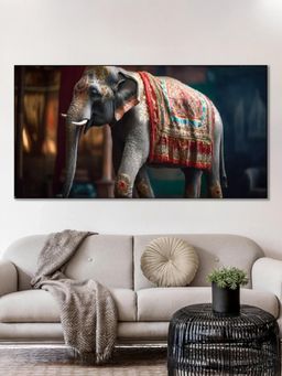 Nestroots - Colourful Elephant with Vibrant Blanket Wall Painting