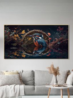 Nestroots - Majestic Kingfisher: Elegance in Flight Wall Painting