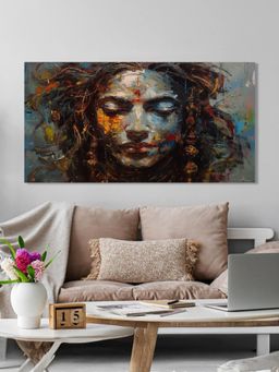 Nestroots - Elegant Abstract Woman: Vibrant Portrait Wall Painting